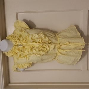 Yellow Ruffled Blouse S EUC